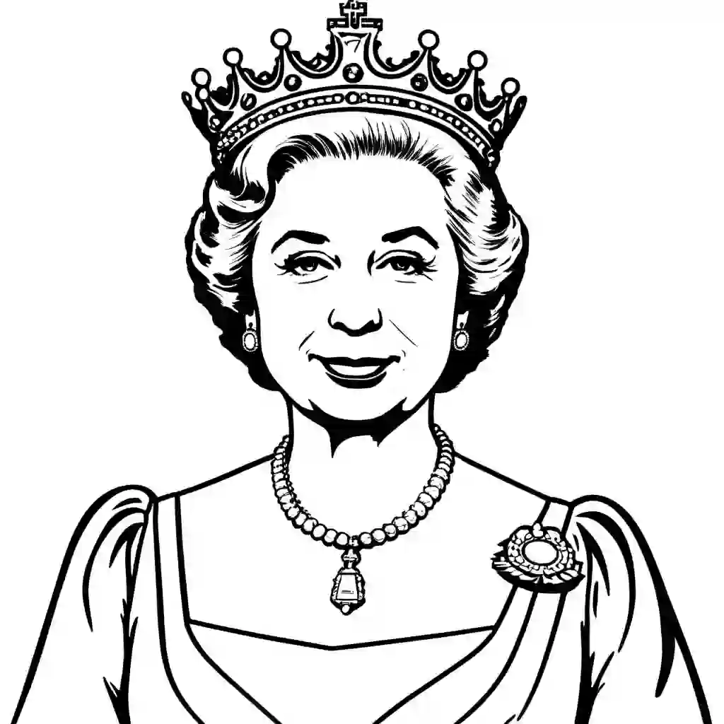 Queen Elizabeth II coloring pages